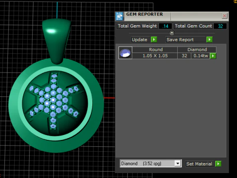 Diamond Turtle Symbol Pendant 3D Print Model