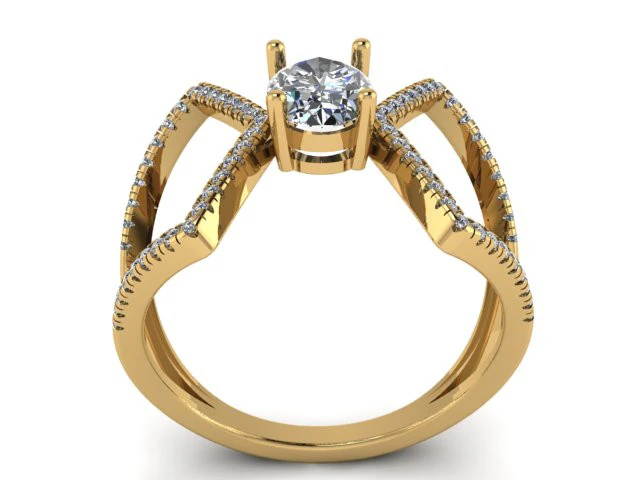 Infinity Split Shank Solitaire Ring 3D Print Model .c4d .max .obj .3ds .fbx .stl .blend 