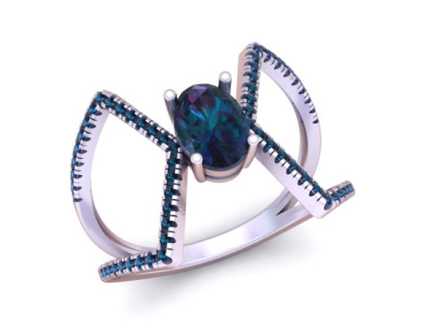 Cincin Solitaire Shank Infinity Split Model Cetak 3D