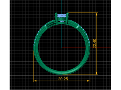 Cincin Solitaire Shank Infinity Split Model Cetak 3D