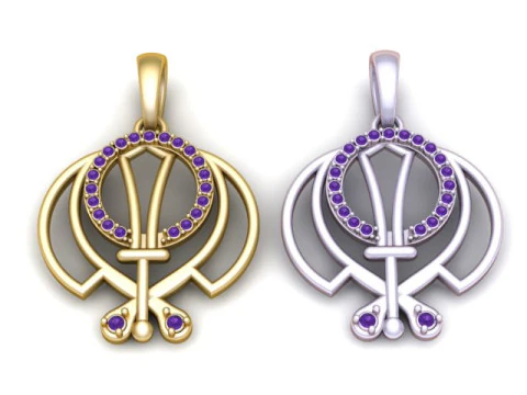 Diamond Khanda Symbol Pendant 3D Print Model