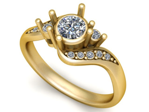 Кольцо-пасьянс с поворотной короной 3D Принт Модель