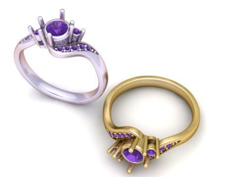 Кольцо-пасьянс с поворотной короной 3D Принт Модель