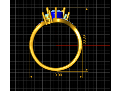 Кольцо-пасьянс с поворотной короной 3D Принт Модель