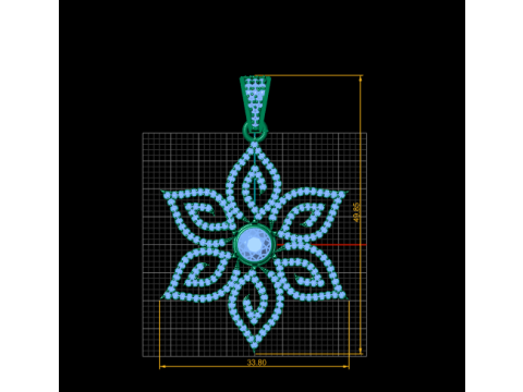 优雅的钻石花瓣吊坠 3D 打印模型