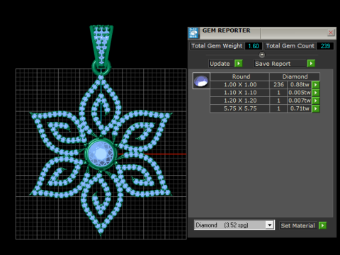优雅的钻石花瓣吊坠 3D 打印模型