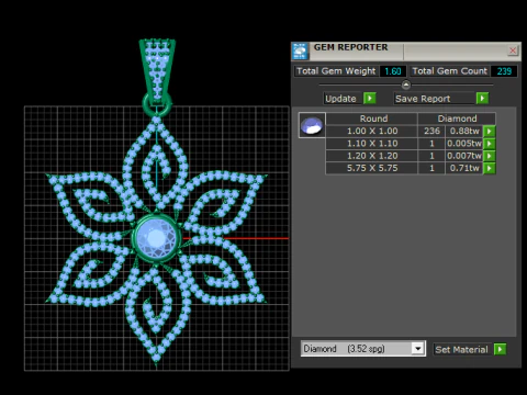 Elegant Diamond Petal Flower Pendant 3D Print Model