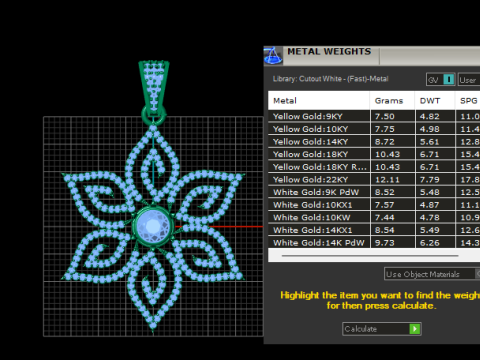 优雅的钻石花瓣吊坠 3D 打印模型