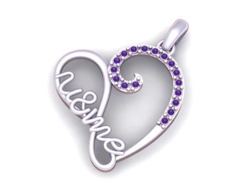 You Me Heart Pendant 3D Print Model