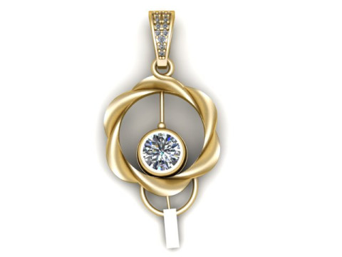 Modèle de bijoux imprimable en 3D avec pendentif cercle torsadé élégant Modèles 3D en vedette