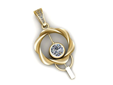 Elegante pingente de c&iacute;rculo torcido modelo de joias para impress&atilde;o em 3D Modelo de Impressão 3D