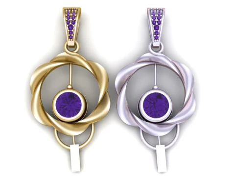 Elegante pingente de c&iacute;rculo torcido modelo de joias para impress&atilde;o em 3D Modelo de Impressão 3D