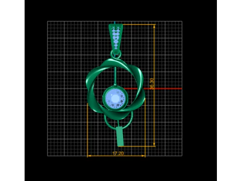 Elegante pingente de c&iacute;rculo torcido modelo de joias para impress&atilde;o em 3D Modelo de Impressão 3D