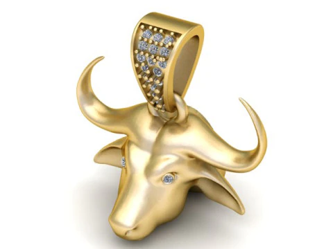Bull Head Pendant 3D Printable Jewelry 3D Print Model