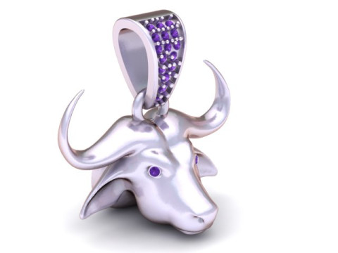 Colgante de cabeza de toro Joyería imprimible en 3D Modelo de impresión 3D