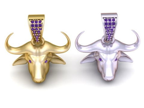 Colgante de cabeza de toro Joyería imprimible en 3D Modelo de impresión 3D