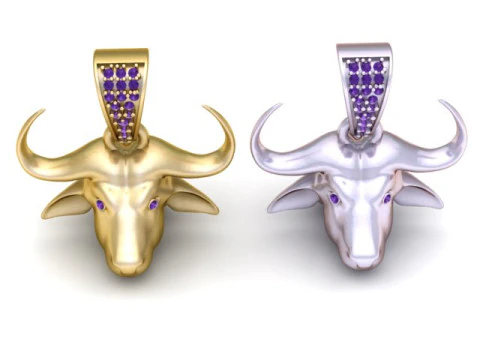 Bull Head Pendant 3D Printable Jewelry 3D Print Model