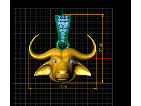 Colgante de cabeza de toro Joyería imprimible en 3D Modelo de impresión 3D