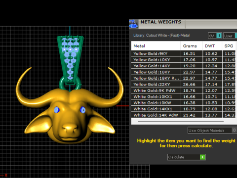 Colgante de cabeza de toro Joyería imprimible en 3D Modelo de impresión 3D