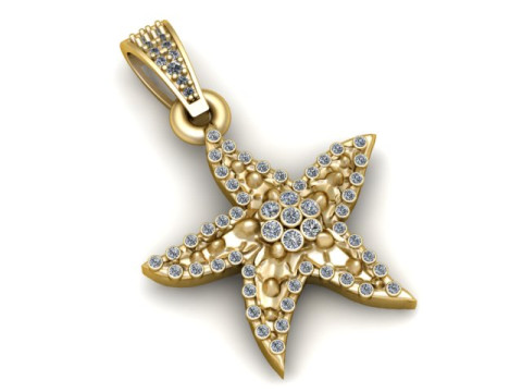 Starfish Pendant Luxury 3D Printable Jewelry Model 3D Print Model