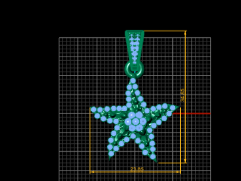 Starfish Pendant Luxury 3D Printable Jewelry Model 3D Print Model