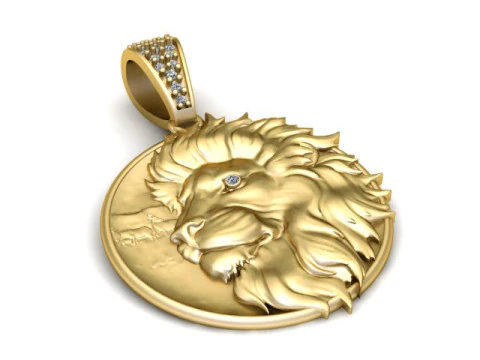 Lion Head Medallion Pendant 3D Printable Jewelry Model 3D Print Model