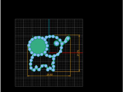 Elephant Outline Pendant Diamond Bezel 3D Printable Jewelry Model 3D Print Model