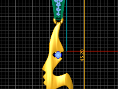 抽象的な女性の顔ペンダント 3D 印刷可能なジュエリー モデル 3Dプリントモデル