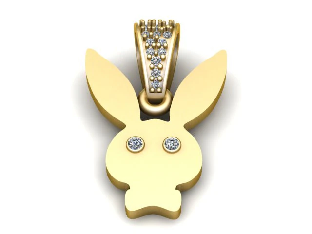 Кулон в виде силуэта кролика Симпатичная модель ювелирного украшения для 3D-печати 3D Принт Модель .c4d .max .obj .3ds .fbx .stl .blend 