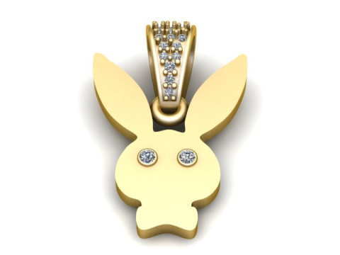 Pingente de silhueta de coelho fofo modelo de joias para impressão 3D Modelo de Impressão 3D