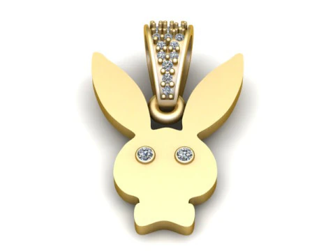 Кулон в виде силуэта кролика Симпатичная модель ювелирного украшения для 3D-печати 3D Принт Модель