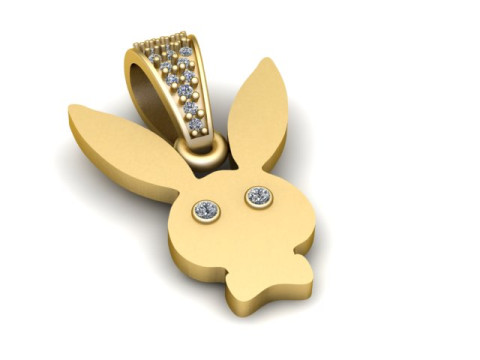 Colgante de silueta de conejito Lindo modelo de joyería imprimible en 3D Modelo de impresión 3D