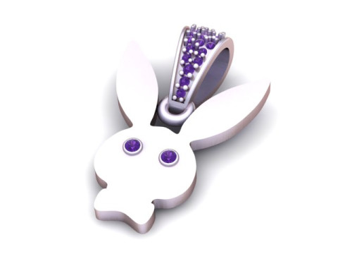 Colgante de silueta de conejito Lindo modelo de joyería imprimible en 3D Modelo de impresión 3D