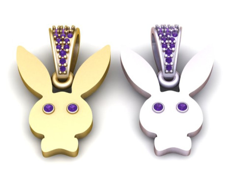 Colgante de silueta de conejito Lindo modelo de joyería imprimible en 3D Modelo de impresión 3D