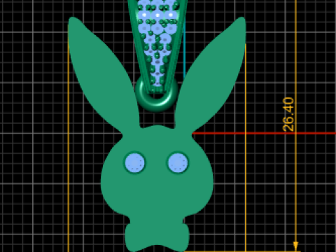 Colgante de silueta de conejito Lindo modelo de joyería imprimible en 3D Modelo de impresión 3D