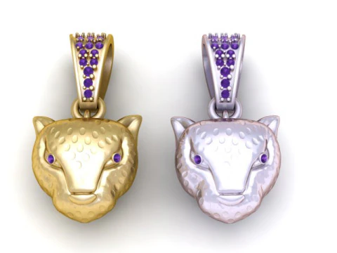 Leopard Head Pendant 3D Printable Jewelry 3D Print Model
