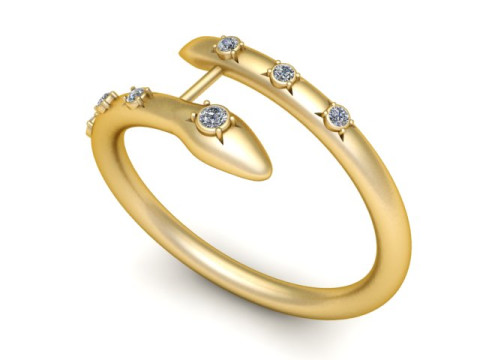 Pierścionek z wężem z diamentowym akcentem Model biżuterii do druku 3D Model do druku 3D