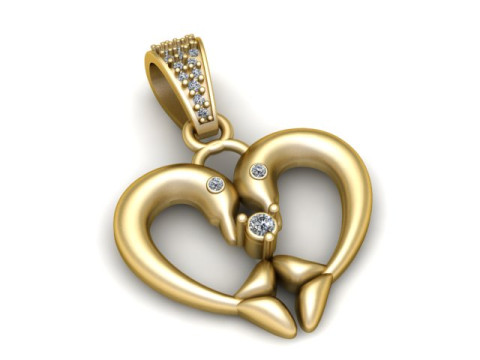 Hart Zwanen Hanger Romantisch 3D-afdrukbaar sieradenmodel 3D printmodel