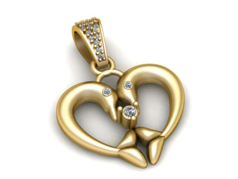 Кулон &laquo;Лебеди в форме сердца&raquo; Романтическая модель ювелирного украшения для 3D-печати 3D Принт Модель