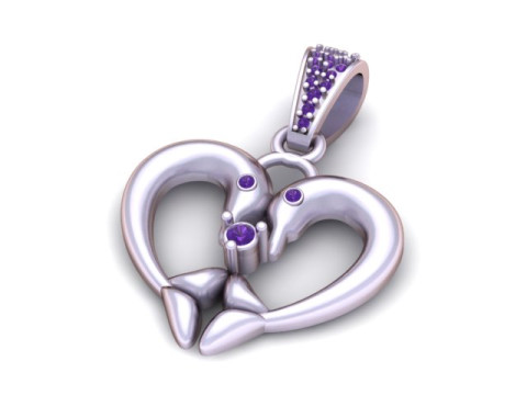 Hart Zwanen Hanger Romantisch 3D-afdrukbaar sieradenmodel 3D printmodel