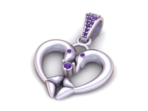 Кулон &laquo;Лебеди в форме сердца&raquo; Романтическая модель ювелирного украшения для 3D-печати 3D Принт Модель