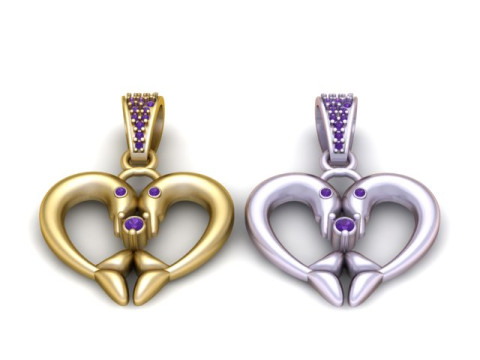 Hart Zwanen Hanger Romantisch 3D-afdrukbaar sieradenmodel 3D printmodel