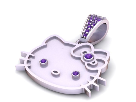 Кулон с милой кошачьей мордой 3D модель ювелирного изделия для печати 3D Принт Модель