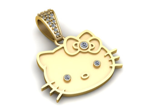 Кулон с милой кошачьей мордой 3D модель ювелирного изделия для печати 3D Принт Модель