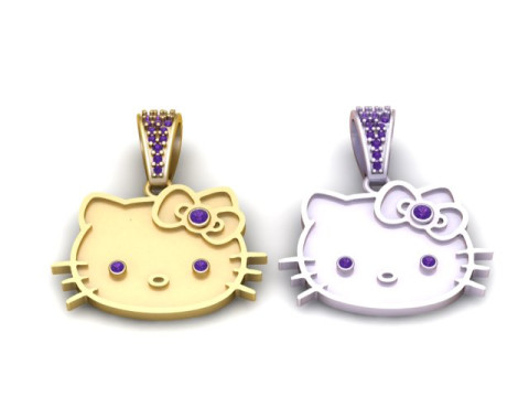 Кулон с милой кошачьей мордой 3D модель ювелирного изделия для печати 3D Принт Модель