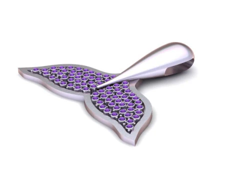 Whale Tail Diamond Pendant 3D Printable Jewelry Model 3D Print Model