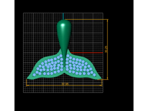 Whale Tail Diamond Pendant 3D Printable Jewelry Model 3D Print Model