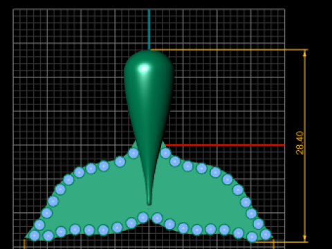鲸尾轮廓吊坠钻石边框 3D 可打印珠宝模型 3D 打印模型