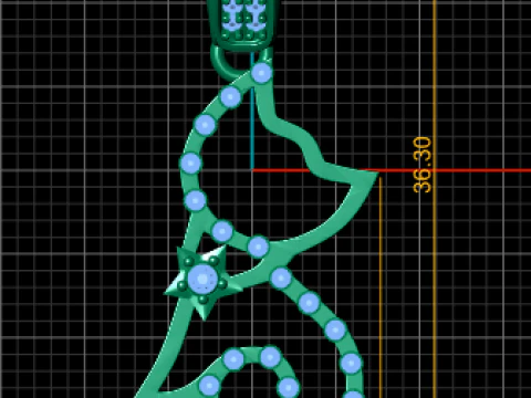 Cat Outline Diamond Pendant 3D Printable Jewelry Model 3D Print Model