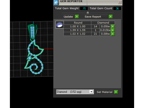 Cat Outline Diamond Pendant 3D Printable Jewelry Model 3D Print Model